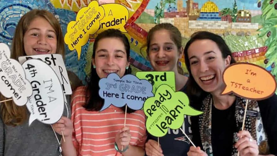students at metrowest boston hebrew school